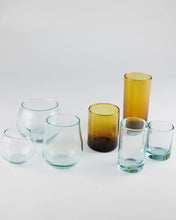 (D) Amber Vintage Stemmed Glass Brown Drink Glasses Set of 6