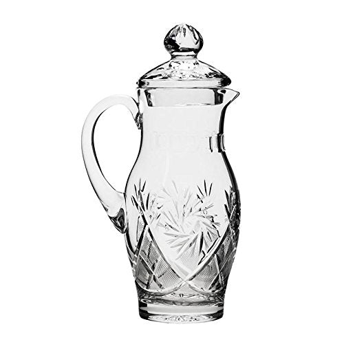 Neman Glassworks, 35-Oz Vintage Russian Crystal Pitcher/Carafe, Old-fashioned
