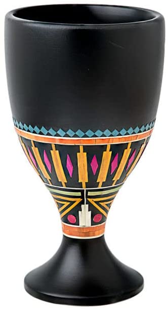 (D) Judaica Pharonic Miriam`S Cup Black Modern Design Kiddush Cup
