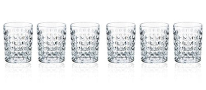 Old Fashioned "Diamond" 6-Pc Glasses Set for Whiskey/Scotch, Lead Free