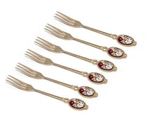 Royal Flatware 6pc Gold-Plated 24K Demi Forks Dessert Ancient Flatware Set