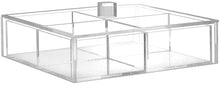 (D) Judaica Lucite Box with 4 Square Dishes with Lid for Matzah on Shabbat
