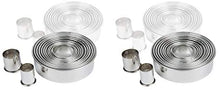 Aluminum Round 12 Pc Plain Round Cutter Set Professional Bakeware (2 Packs)