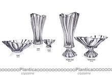 Decorative Crystal Fruit Bowl "Plantica on Stem" 12-in, Elegant Centerpiece Bud