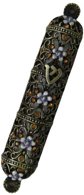 (D) Judaica Venezia Enameled Flowers and Sparkling Crystals (Blue)