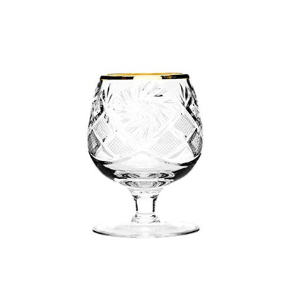 Set of 7 12-Oz Hand Made Vintage Crystal Liquor Decanter Set with 6 Shot Glasses