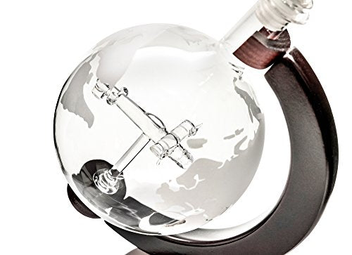 Whiskey Decanter Set - Glass Drink Dispenser for Wine, Alcohol, Scotch, Bourbon and Brandy with 2 Diamond Whiskey Glasses - Ideal Dad Gifts