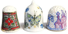 (D) Royalty Porcelain Lomonosov Hand Painted Thimbles Set of 3 Pc
