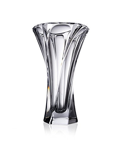 Decorative Crystal Flower Vase "Mozart" 12-in, Clear Elegant Centerpiece Bud