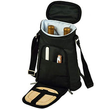 (D) Wine and Cheese Cooler, Picnic Backpack Bag, for Outdoor (Black)