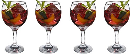 SET of 4-pc Luminarc 'Cheerful' Crystal-Clear Burgundy Goblets, Wine Glasses