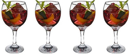 SET of 4-pc Luminarc 'Cheerful' Crystal-Clear Burgundy Goblets, Wine Glasses