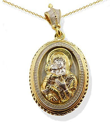 (D) Religious Gifts 'Vermeil' Icon Sterling Silver, Gold Jewelry Medal Pendant