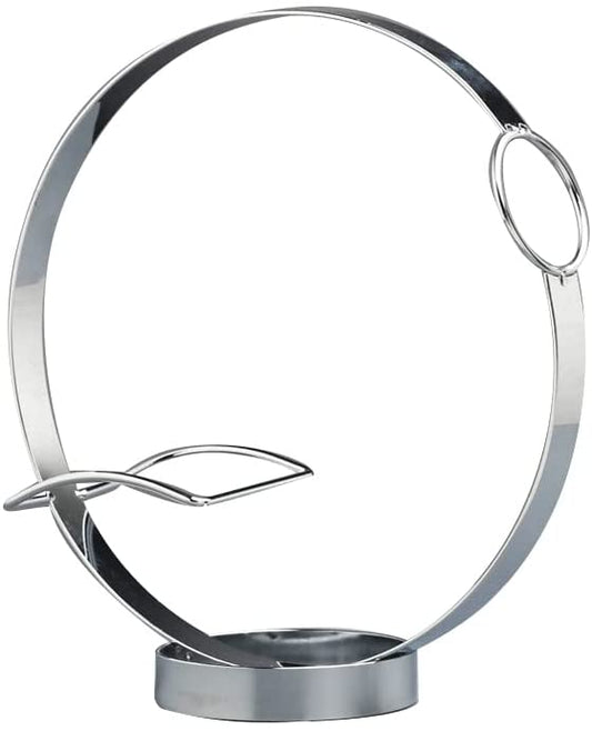(D) Judaica Metal Wine Stand 'Circle' for Cabinet Interior Design 10''