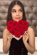 (D) Luxury Long Lasting Roses in a Box, Preserved Flowers Grand Heart (Scarlet)