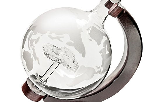 Large 50 Oz 'Car' Handmade Whiskey Liquor Etched Globe Decanter Mega Set
