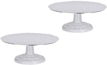 Ateco 612 Revolving White Round Cake Stand 12'' Platter for Desserts (2 PC)