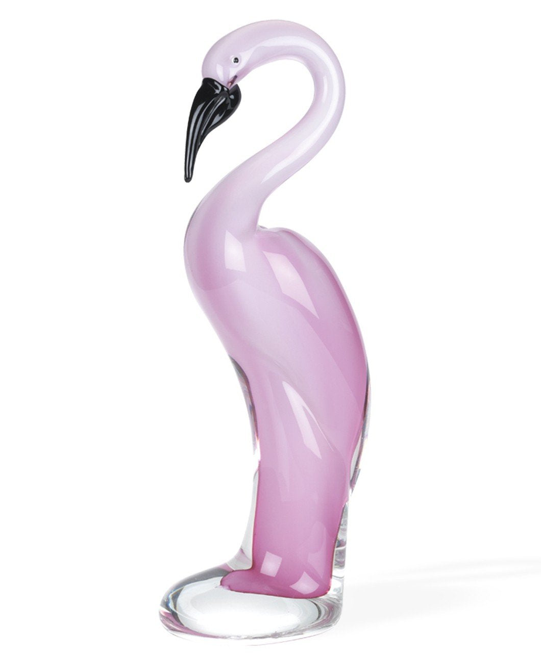 (D) Handcrafted Murano Art Glass Pink Flamingo Figurine 13