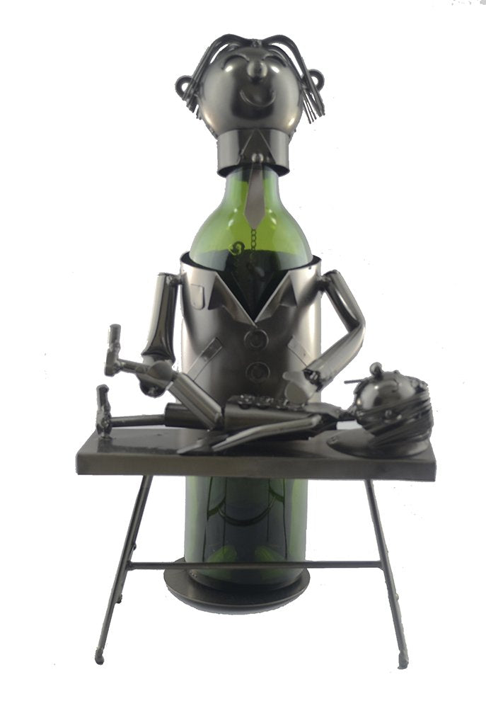 (D) Wine Bottle Holder, Chiropractor, Bar Decoration, Gift for Doctor