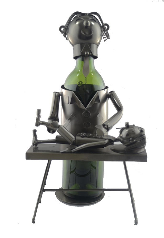 (D) Wine Bottle Holder, Chiropractor, Bar Decoration, Gift for Doctor