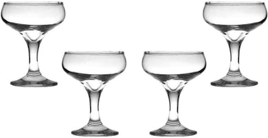 Kouros Champagne Coupe Glasses 6 Oz, Modern Crystal Clear Glassware Set of (4)