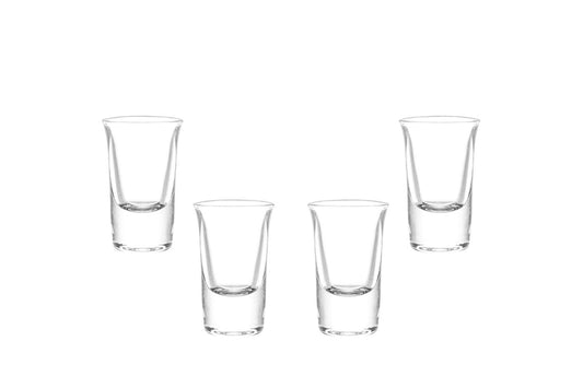 Lord Shooter Shot Glasses 1 Oz, Modern Clear Party Glassware Set of (4)