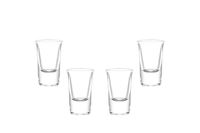 Lord Shooter Shot Glasses 1 Oz, Modern Clear Party Glassware Set of (4)