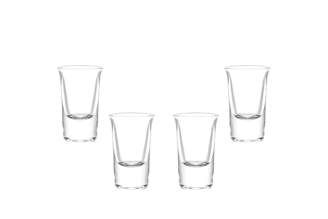 Lord Shooter Shot Glasses 1 Oz, Modern Clear Party Glassware Set of (4)