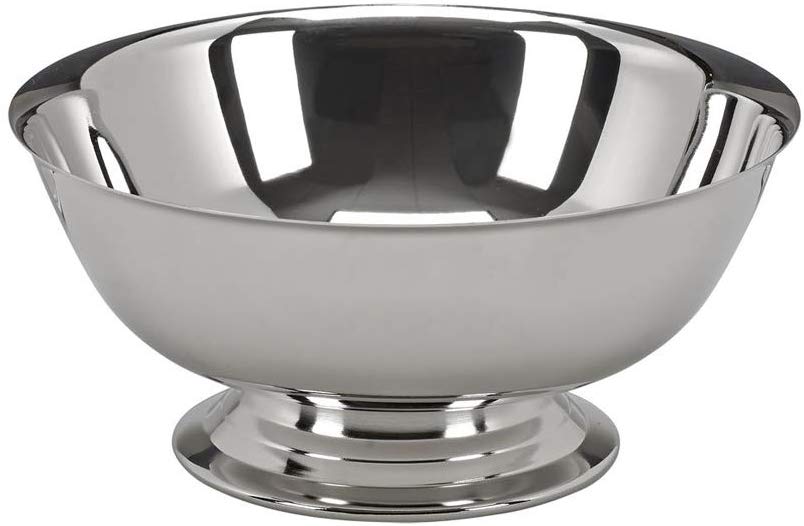 (D) Silver Paul Revere Style Bowl, 10 Inch Champagne Bucket, Wine Silver Chiller