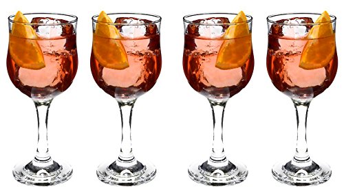 SET of 4-pc Luminarc 'Bloom' 8 Oz Crystal-Clear Burgundy Goblets, Wine Glasses