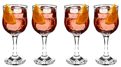 SET of 4-pc Luminarc 'Bloom' 8 Oz Crystal-Clear Burgundy Goblets, Wine Glasses