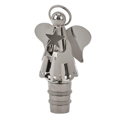 (D) Wine Bottle Stopper Angel with Christmas Star, Bar Counter Decoration 3 Inch