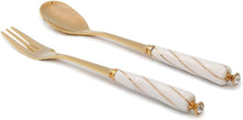 Royal Flatware 12pc Gold-plated 24K Spoons and Forks Dessert Flatware Set with Swarovski Stone