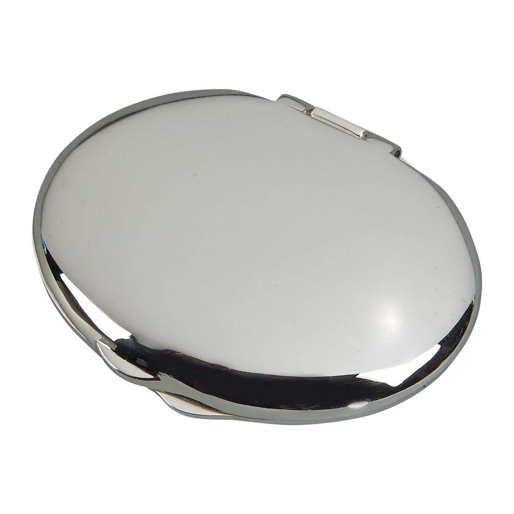 (D) Metal Compact Mirror For Women, Silver Vintage Oval Mirror For Girls