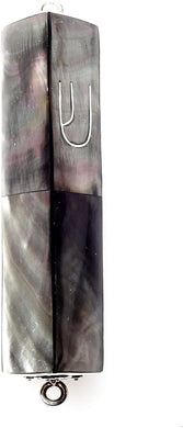 (D) Judaica Sterling Silver Mezuzah Case Triangle 3 inch (Bronze Mussell)