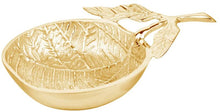 (D) Judaica Gold Apple Shaped Honey Dish In Brass Plated Aluminum