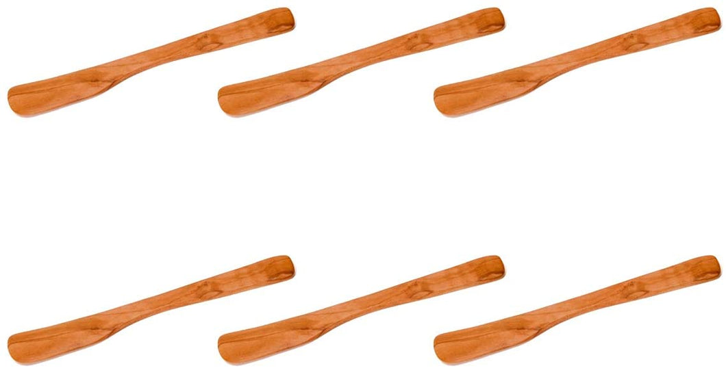 (D) Canape Spreaders - Wooden Cream Cheese Peanut Butter Knife Berard (6 PC)