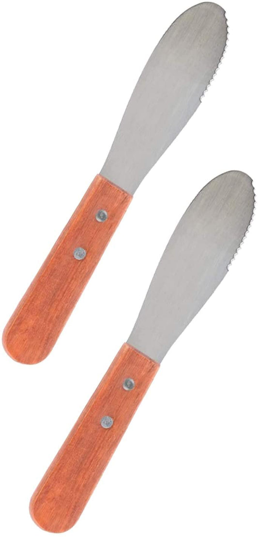Sandwich Hand Made Knife 7 Inch, Vintage Wooden Handle Butter Spreader (2 PC)