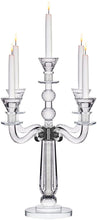 (D) Judaica Crystal Clear Candelabra Middle Stem 2 Ball (5 Arm 38cm H)