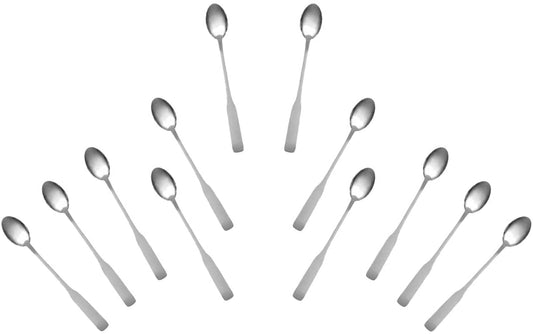 Stainless Steel Heavy Weight Polished Iced Tea Spoon Flatware Set 'Esquire' for (12)