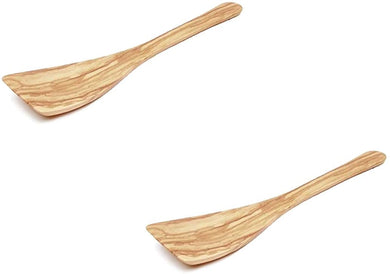 (D) Wooden Spatula Nonctick Berard Vintage Curved Cooking Utensils (2 PC)