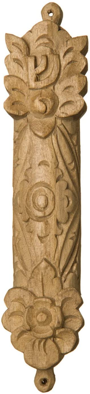 (D) Judaica Handcarved Wood Mezuzah in Cempaka for Door (6'')