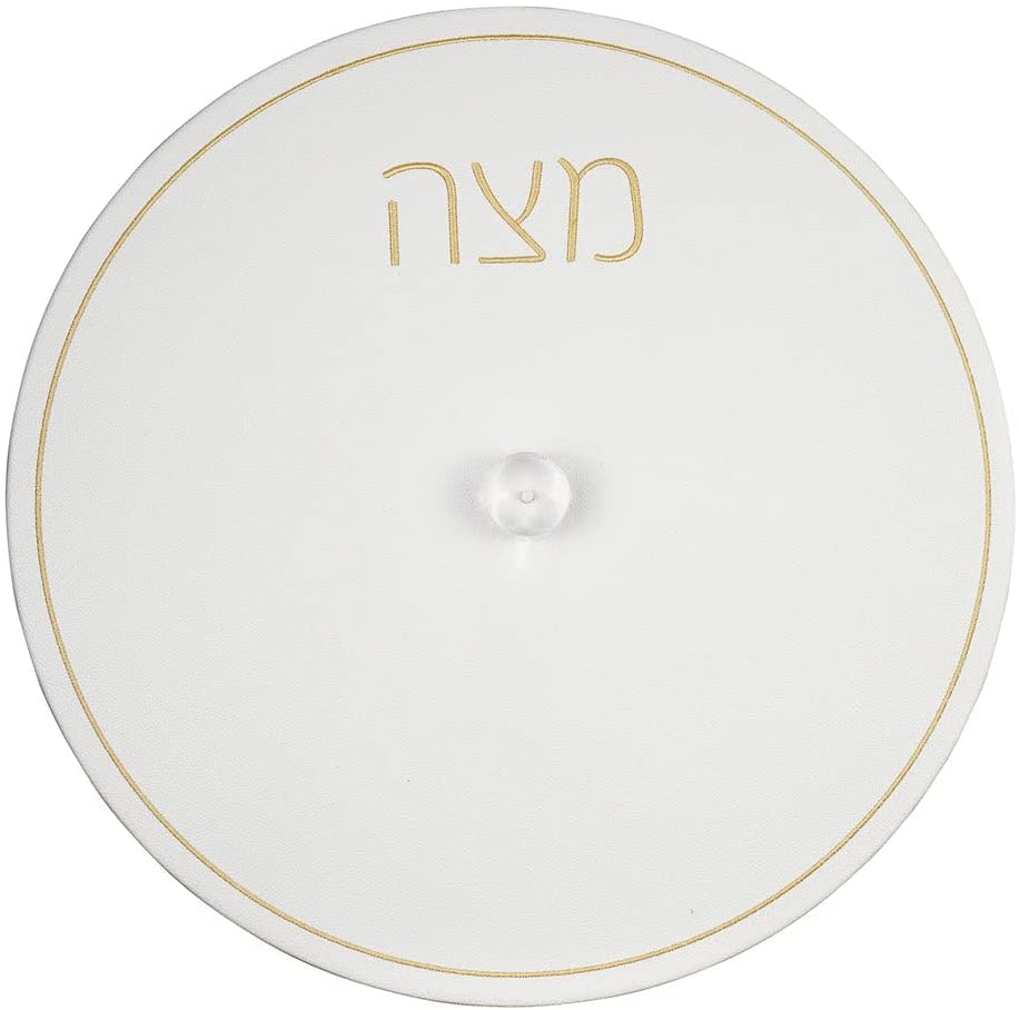 (D) Judaica Lucite Matzah Box with Leatherette Cover 13.75