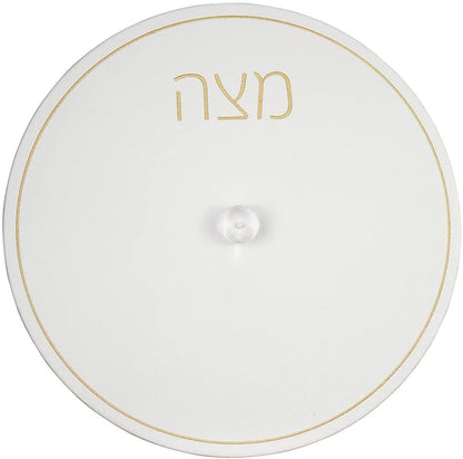 (D) Judaica Lucite Matzah Box with Leatherette Cover 13.75 (Gold)