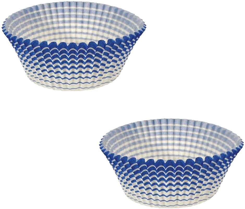Ateco Baking Cups for Cupcakes or Muffins (2 PC, 1.94”Base X 1.25” Blue)