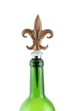 (D) Wine Bottle Stopper, Gold Fleur De Lis, Bar Counter Decoration