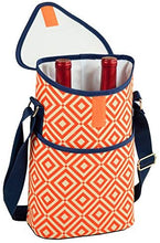 (D) Two Bottle Cooler Tote, Picnic Bag for Outdoor, Wine Carrier (Orange)