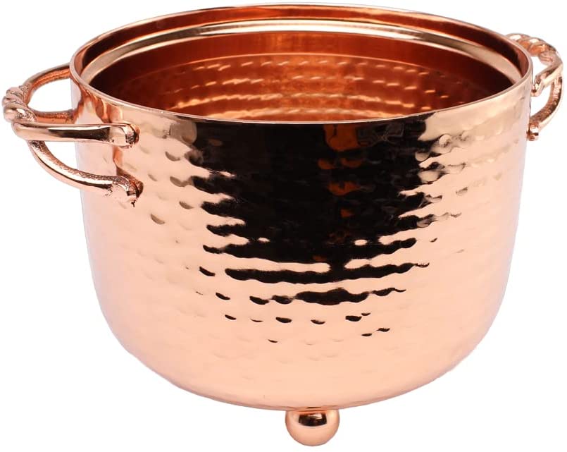 (D) Judaica Dip Bowl Serving Bowl For Parties with Handles (Large, Copper)