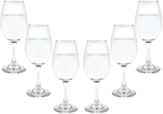 Rioja Stemmed Wine Glasses 12,75 Oz, Modern Crystal Clear Goblets Set (6)