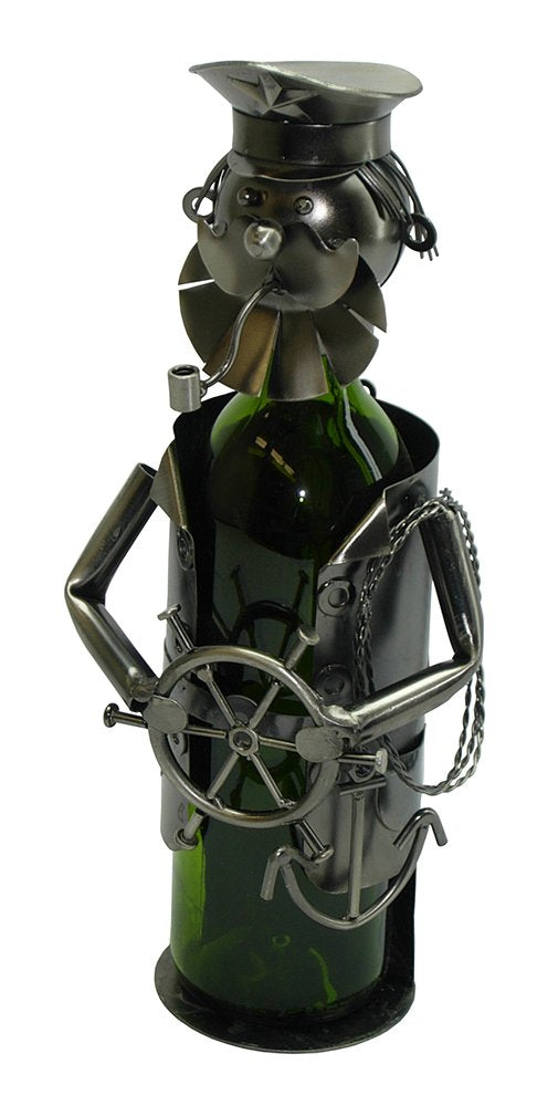 (D) Wine Bottle Holder, Sailor with Steering Wheel, Bar Counter Decoration